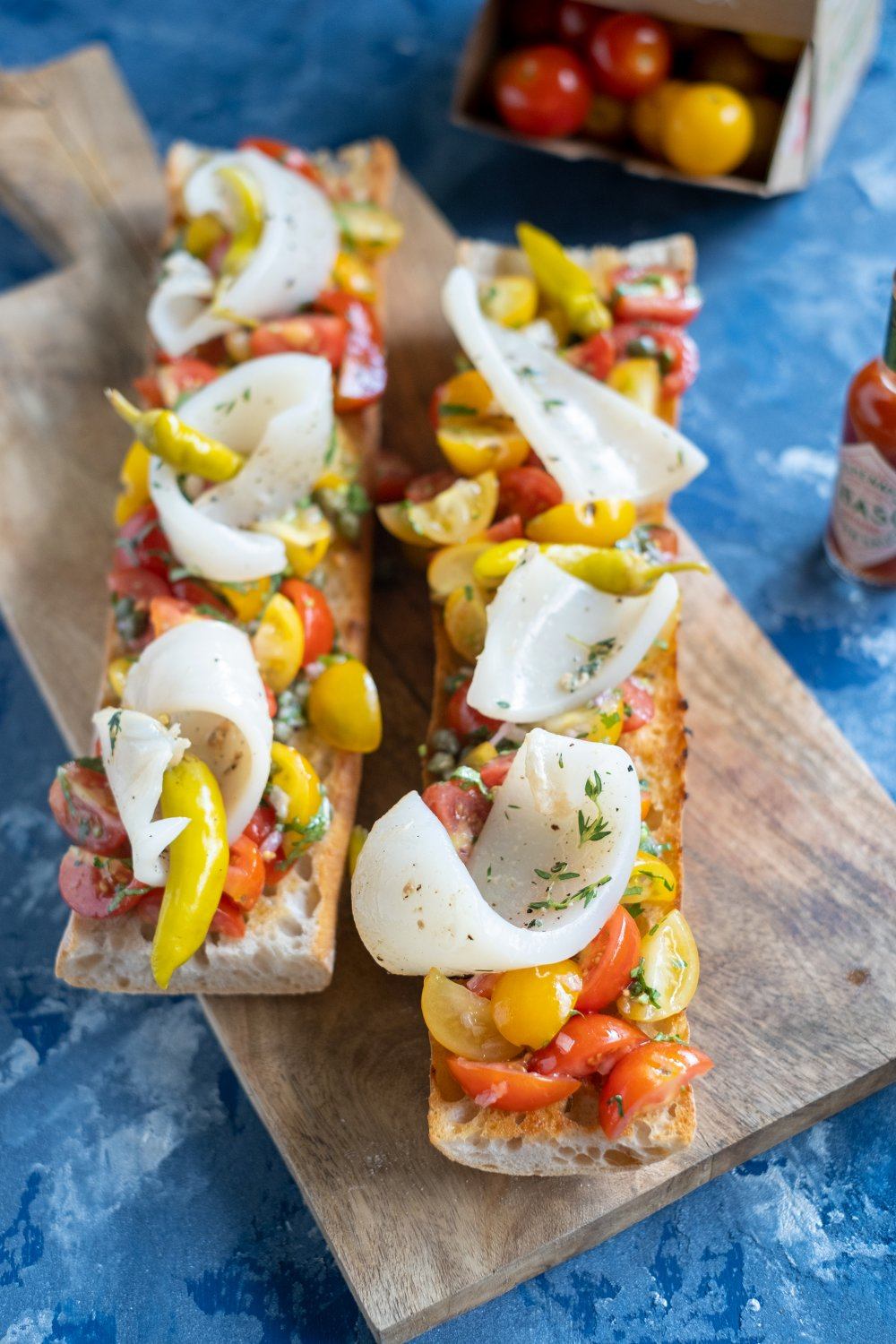 Ciabatta met gegrilde inktvis en tomatensalsa