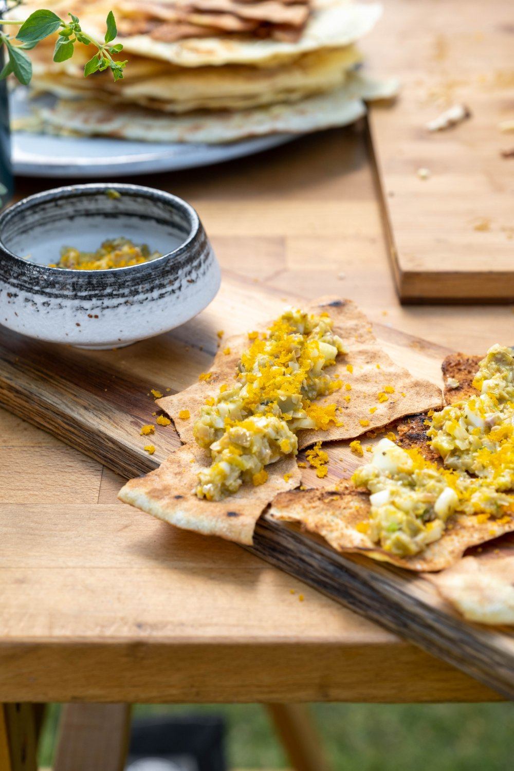 Tapenade van groene olijven en bottarga