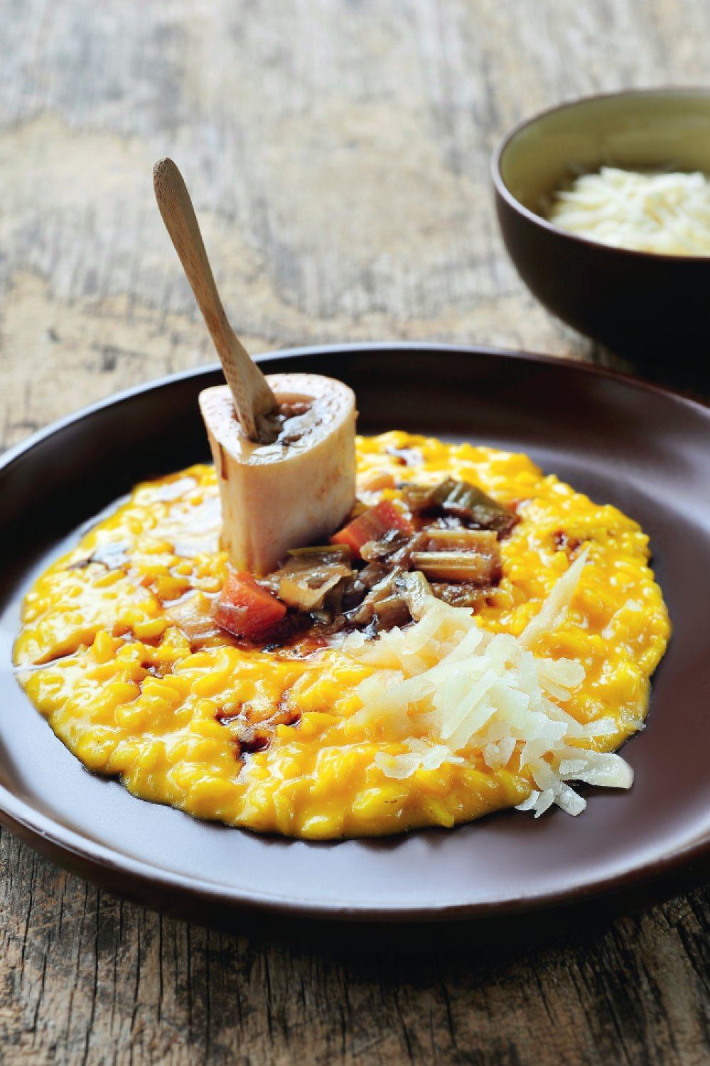 Saffraanrisotto met ’n mergpijpje