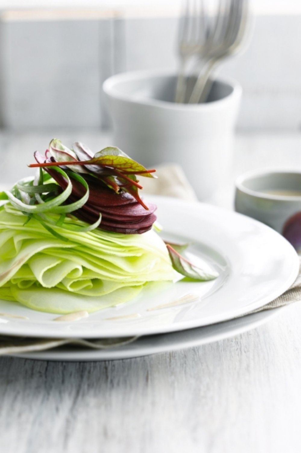 Salade van koolrabi, rode biet en geitenkaas