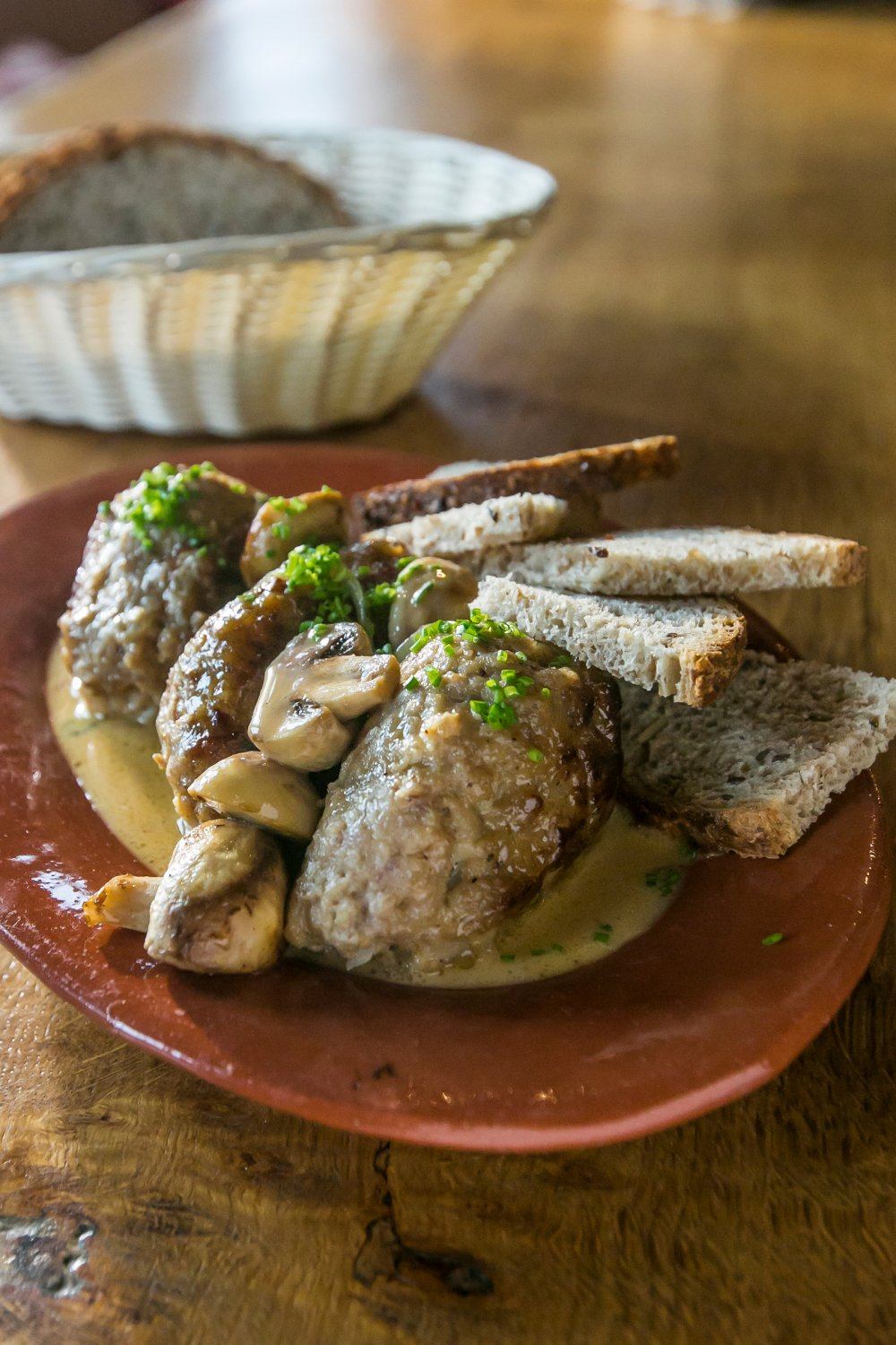 Gehaktballetjes met champignonroomsaus