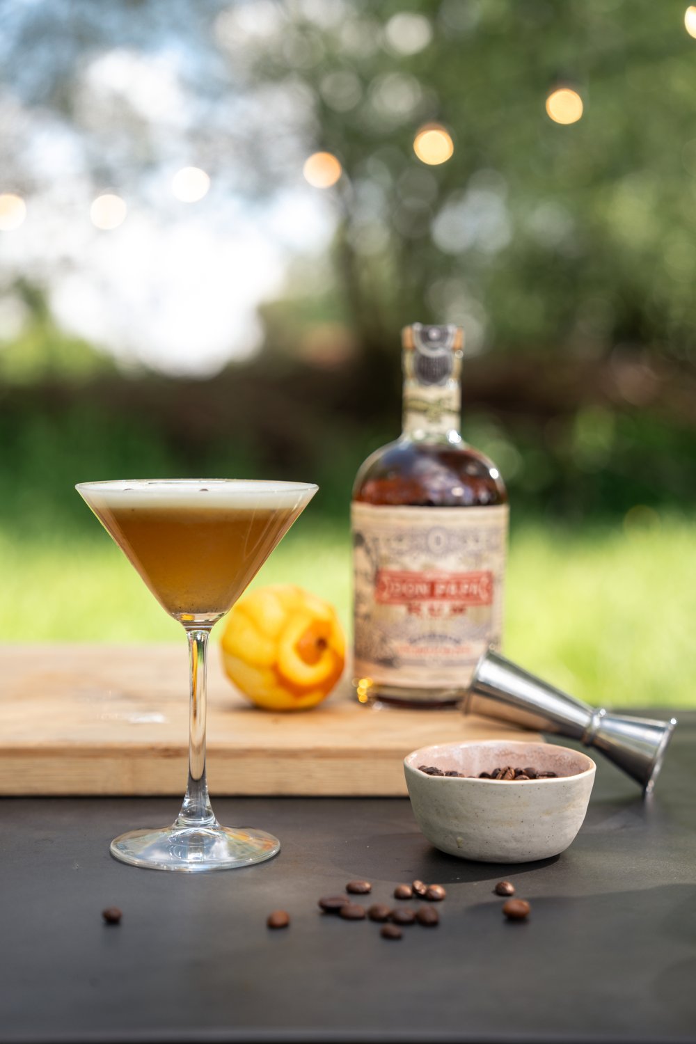 Grilled orange rum sour