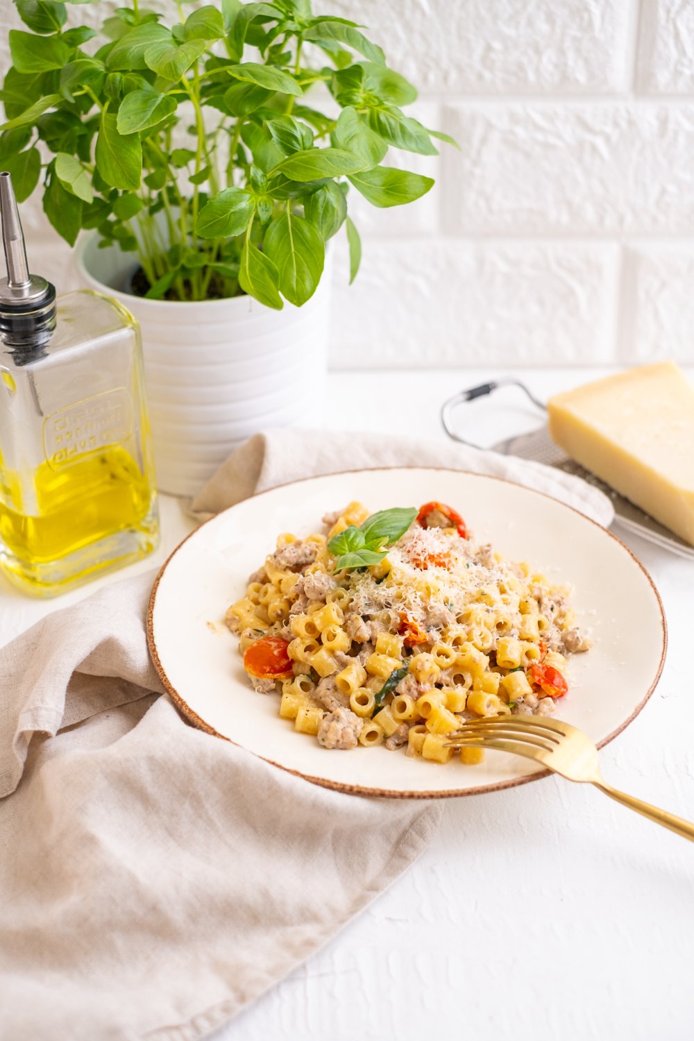 Pasta-risotto met gehakt