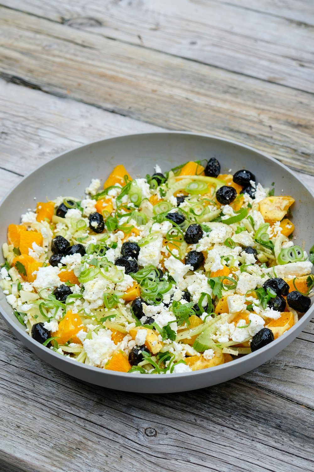 Salade van sinaasappel, venkel, olijven en feta