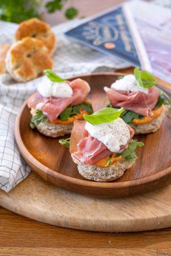 Focaccia torentjes met Parmaham