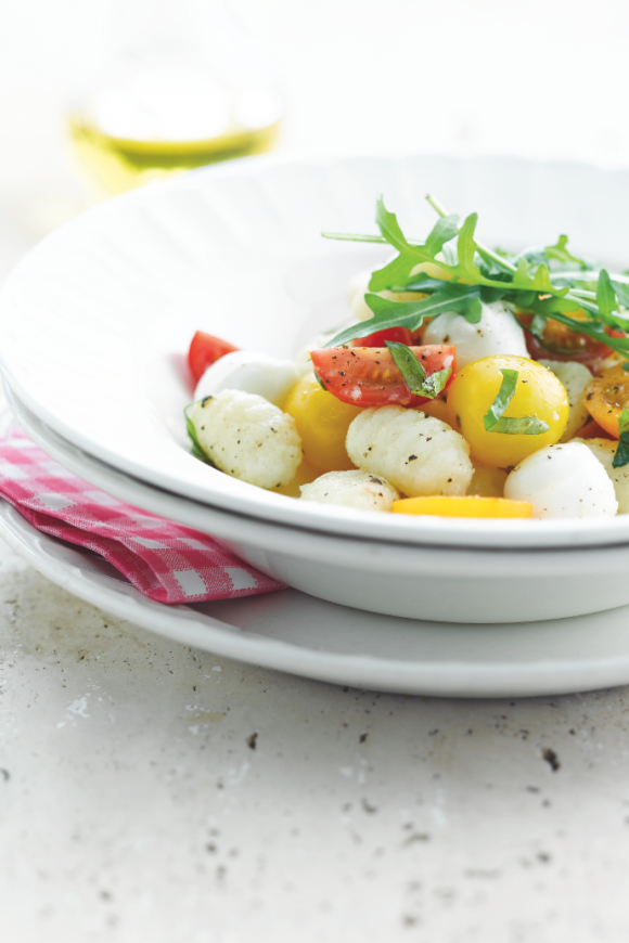 Gnocchi tricolore met kerstomaatjes