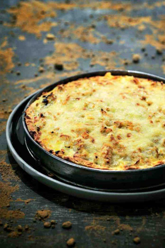 Quiche met witloof, aardappelen en spek