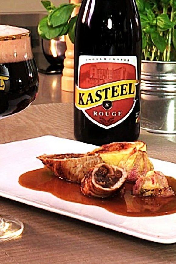 Varkenshaasje met dadels & Kasteelbier Kasteel Rouge