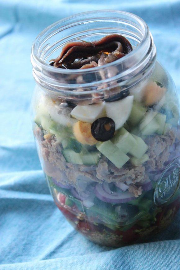 Salade niçoise in a jar