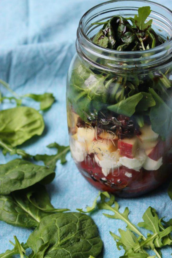 Salade geitenkaas in a jar