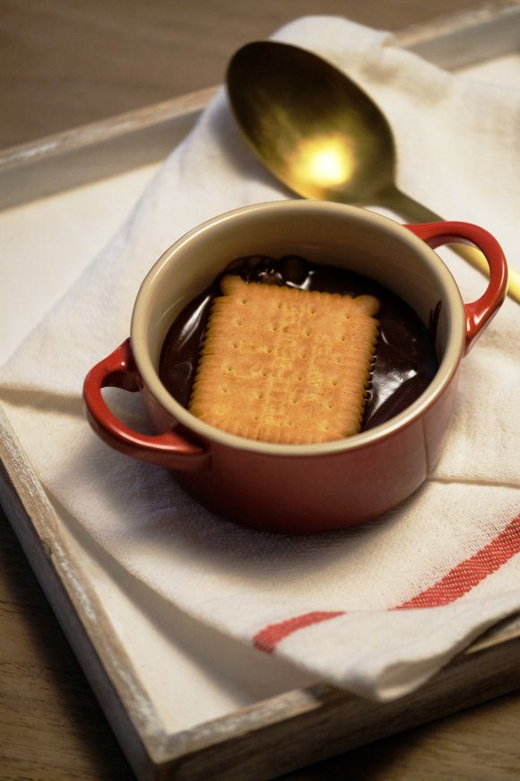 Chocoladeroompap met petit beurre koekjes