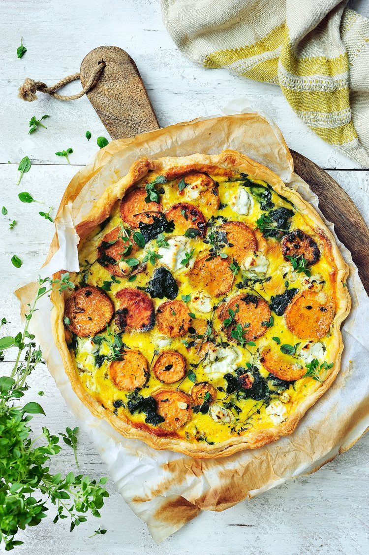 Recept Quiche Met Zoete Aardappel Spinazie En Geitenkaas Njam